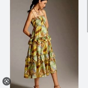 Anthropologie Mare Mare Smocked Bodice Midi Dress